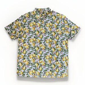 CHASE 54 Tropical Lemon Short Sleeve Polo Shirt Men's Size XL Vacation Fruity